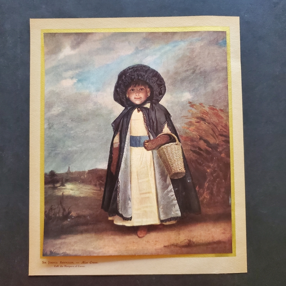 Miss Crewe Original Print From 1938 by Sir Joshua Reynolds